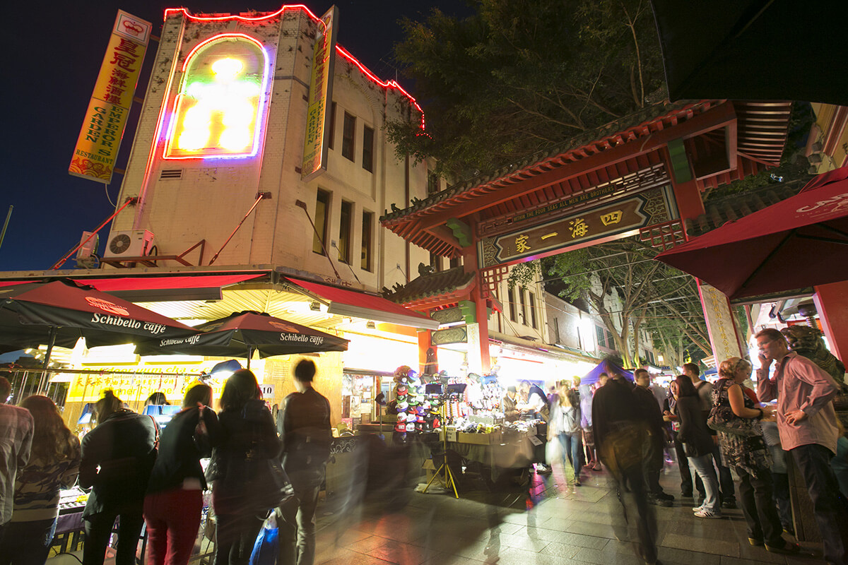 Chinatown Sydney Entrance at Night